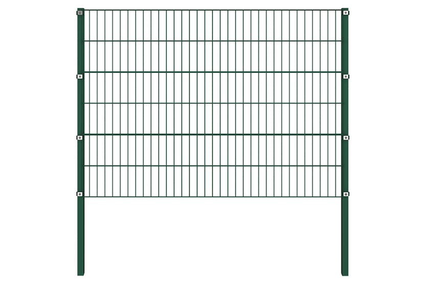vidaXL 144934 Fence Panel With Posts Iron 1.7x1.2 M Green vidaXL 144934 Fence Panel With Posts Iron 1.7x1.2 M Green