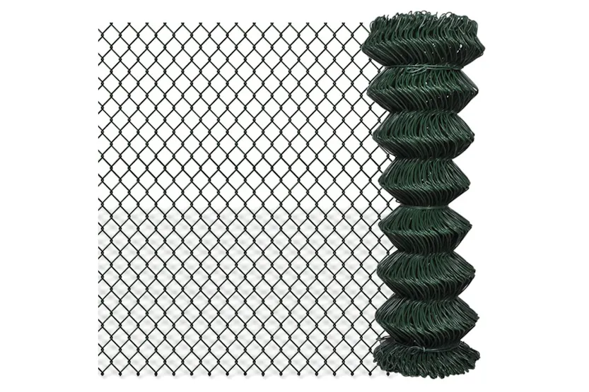 vidaXL 140345 Chain Link Fence Steel 1,25x15 M Green vidaXL 140345 Chain Link Fence Steel 1,25x15 M Green