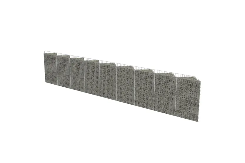 vidaXL 143573 Gabion Wall Galvanised Steel 630x30x100cm vidaXL 143573 Gabion Wall Galvanised Steel 630x30x100cm