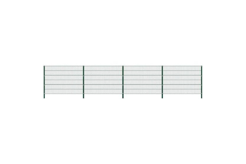 vidaXL 278664 Fence Panel With Posts Iron 6.8x1.2 M Green vidaXL 278664 Fence Panel With Posts Iron 6.8x1.2 M Green