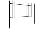 vidaXL 277613 Garden Fence With Spear Top Steel 5.1x1 M Black vidaXL 277613 Garden Fence With Spear Top Steel 5.1x1 M Black