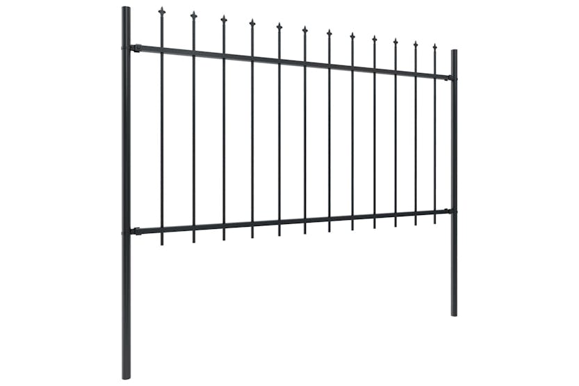 vidaXL 277613 Garden Fence With Spear Top Steel 5.1x1 M Black vidaXL 277613 Garden Fence With Spear Top Steel 5.1x1 M Black