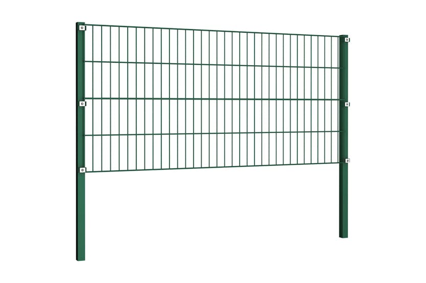 vidaXL 278607 Fence Panel With Posts Iron 6.8x0.8 M Green vidaXL 278607 Fence Panel With Posts Iron 6.8x0.8 M Green