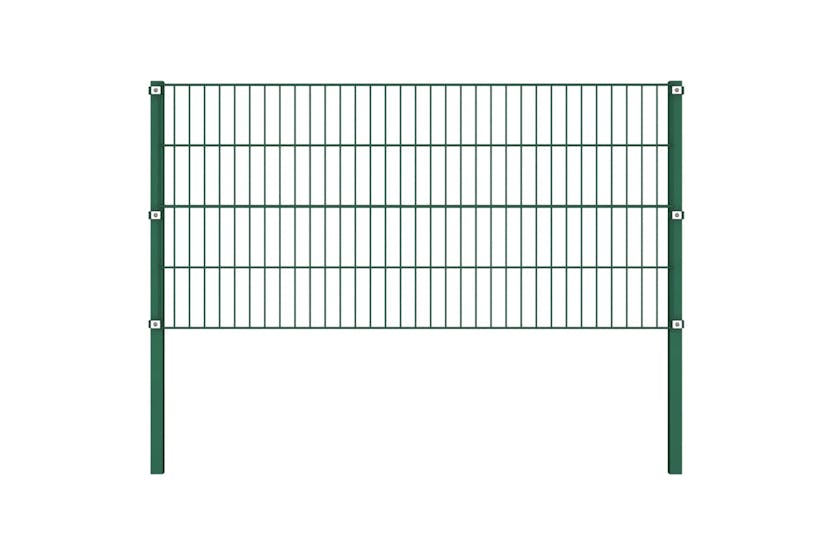 vidaXL 278610 Fence Panel With Posts Iron 11.9x0.8 M Green vidaXL 278610 Fence Panel With Posts Iron 11.9x0.8 M Green