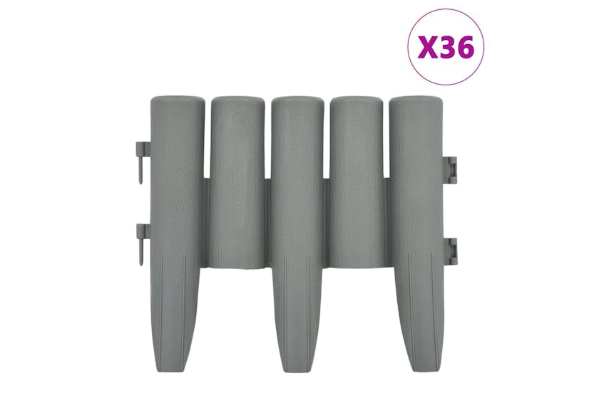 vidaXL 48621 Lawn Edgings 36 Pcs Grey 10 M Pp vidaXL 48621 Lawn Edgings 36 Pcs Grey 10 M Pp