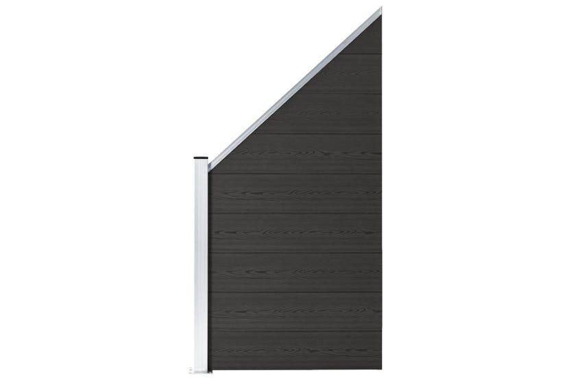 vidaXL Fence Panel Wpc 95x(105-180)cm Black vidaXL Fence Panel Wpc 95x(105-180)cm Black