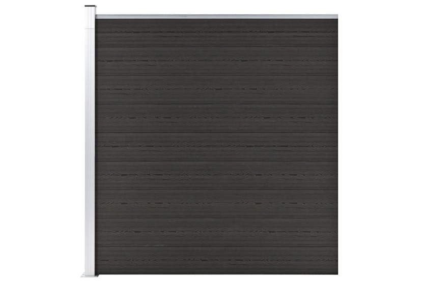 vidaXL Fence Panel Wpc 175x186cm Black vidaXL Fence Panel Wpc 175x186cm Black