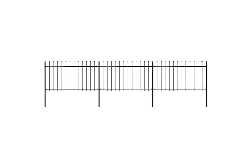 vidaXL 277613 Garden Fence With Spear Top Steel 5.1x1 M Black vidaXL 277613 Garden Fence With Spear Top Steel 5.1x1 M Black