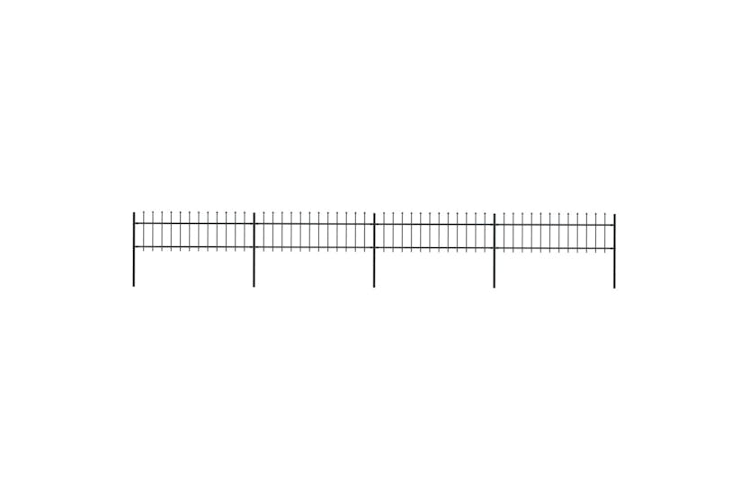 vidaXL 277596 Garden Fence With Spear Top Steel 6.8x0.6 M Black vidaXL 277596 Garden Fence With Spear Top Steel 6.8x0.6 M Black