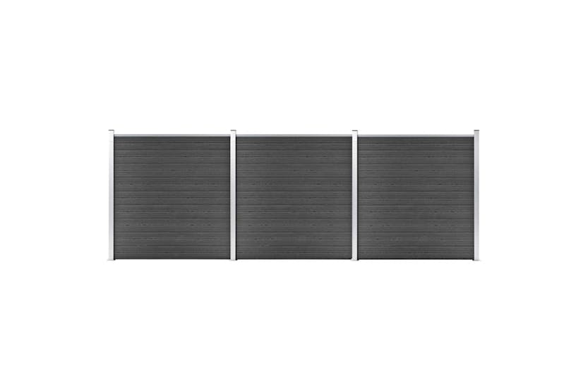 vidaXL 3070430 Fence Panel Set Wpc 526x186cm Black vidaXL 3070430 Fence Panel Set Wpc 526x186cm Black