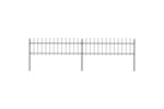 vidaXL 277594 Garden Fence With Spear Top Steel 3.4x0.6 M Black vidaXL 277594 Garden Fence With Spear Top Steel 3.4x0.6 M Black