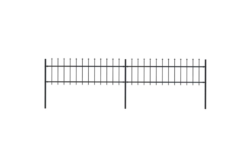 vidaXL 277594 Garden Fence With Spear Top Steel 3.4x0.6 M Black vidaXL 277594 Garden Fence With Spear Top Steel 3.4x0.6 M Black