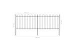vidaXL 277666 Garden Fence With Hoop Top Steel 3.4x1.2 M Black vidaXL 277666 Garden Fence With Hoop Top Steel 3.4x1.2 M Black