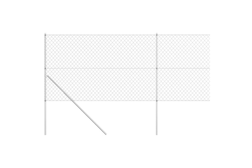 vidaXL 145752 Chain Link Fence With Posts Galvanised Steel 15x1.5 M Silver vidaXL 145752 Chain Link Fence With Posts Galvanised Steel 15x1.5 M Silver