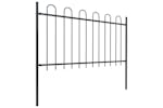 vidaXL 277658 Garden Fence With Hoop Top Steel 5.1x1 M Black vidaXL 277658 Garden Fence With Hoop Top Steel 5.1x1 M Black