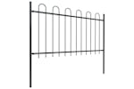 vidaXL 277662 Garden Fence With Hoop Top Steel 11.9x1 M Black vidaXL 277662 Garden Fence With Hoop Top Steel 11.9x1 M Black