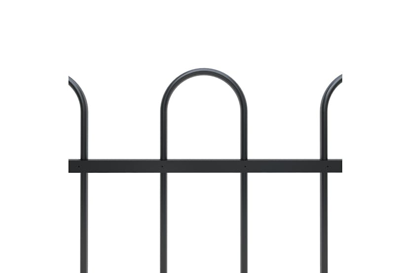 vidaXL 277661 Garden Fence With Hoop Top Steel 10.2x1 M Black vidaXL 277661 Garden Fence With Hoop Top Steel 10.2x1 M Black