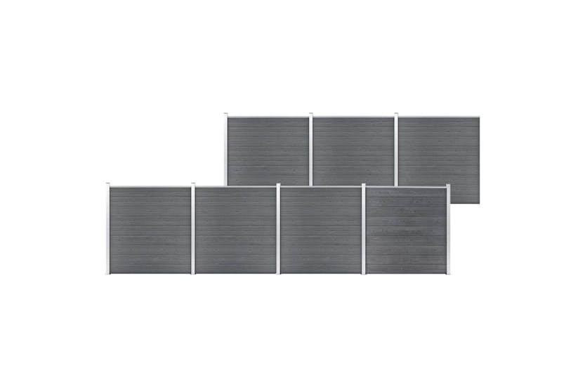 vidaXL 3053230 Garden Fence Wpc 1218x186cm Grey vidaXL 3053230 Garden Fence Wpc 1218x186cm Grey