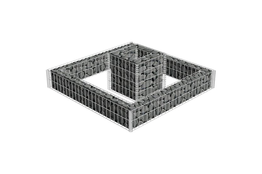 vidaXL 141625 Gabion Planter Galvanised Steel 120x120x20 vidaXL 141625 Gabion Planter Galvanised Steel 120x120x20