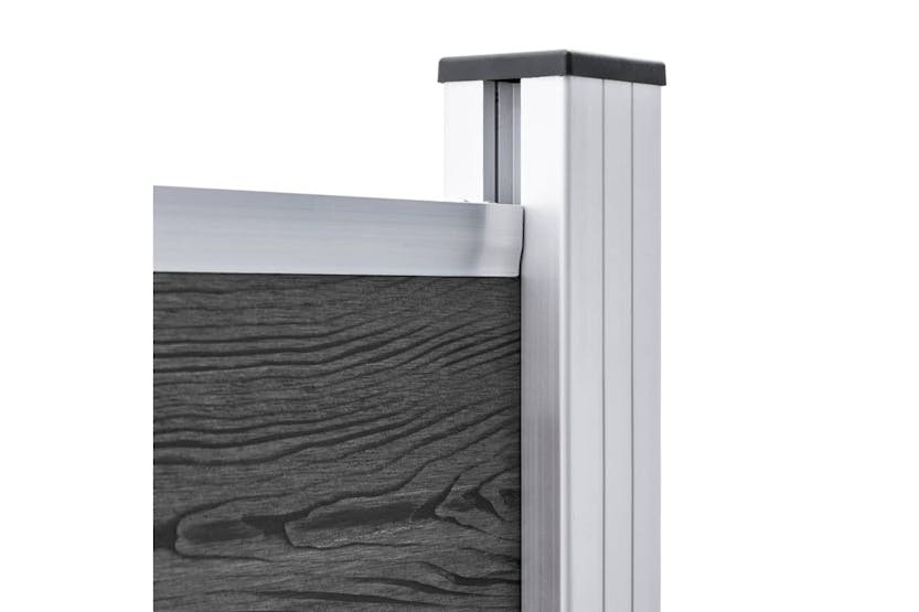 vidaXL 3070459 Fence Panel Set Wpc 353x146cm Black vidaXL 3070459 Fence Panel Set Wpc 353x146cm Black