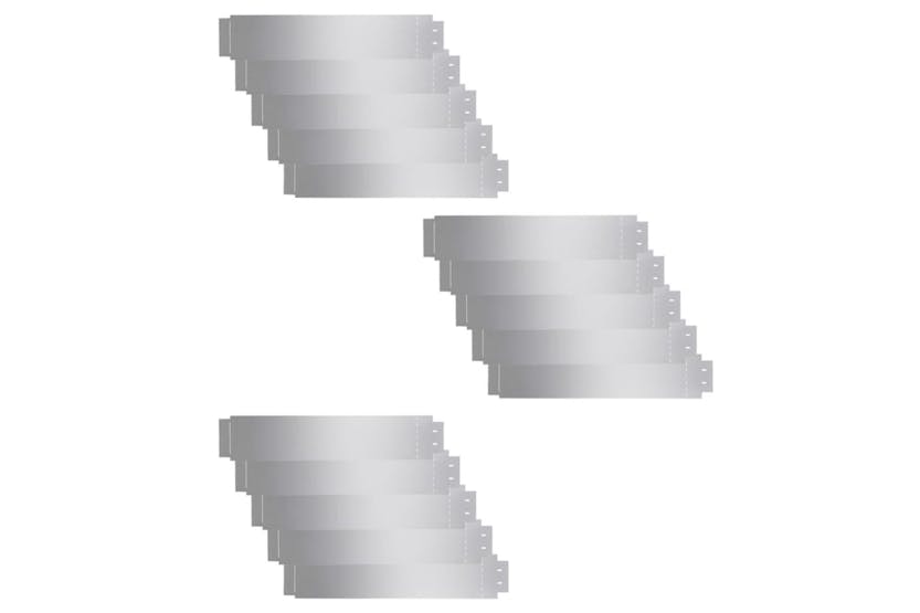 vidaXL 274903 Lawn Fence 15 Pcs Galvanised Steel 100x20cm vidaXL 274903 Lawn Fence 15 Pcs Galvanised Steel 100x20cm