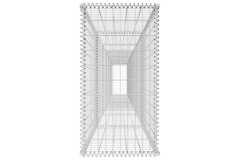 vidaXL 142530 Gabion Wall With Cover Galvanised Steel 600x50x100cm vidaXL 142530 Gabion Wall With Cover Galvanised Steel 600x50x100cm