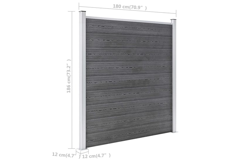 vidaXL 3053230 Garden Fence Wpc 1218x186cm Grey vidaXL 3053230 Garden Fence Wpc 1218x186cm Grey