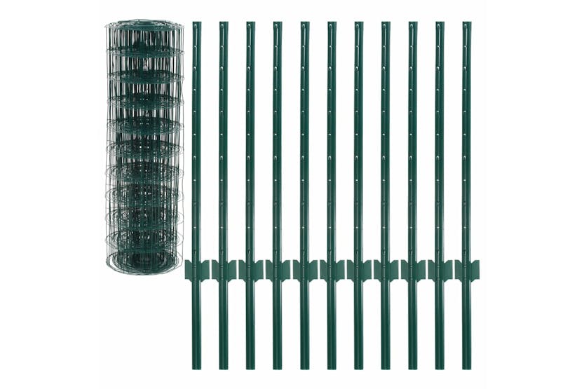 vidaXL 142810 Euro Fence Steel 20x0.8 M Green vidaXL 142810 Euro Fence Steel 20x0.8 M Green