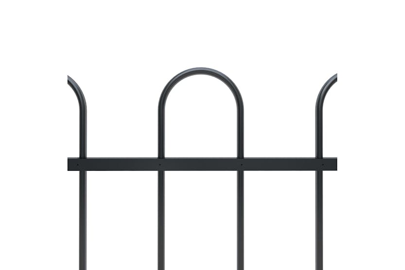 vidaXL 277642 Garden Fence With Hoop Top Steel 8.5x0.6 M Black vidaXL 277642 Garden Fence With Hoop Top Steel 8.5x0.6 M Black