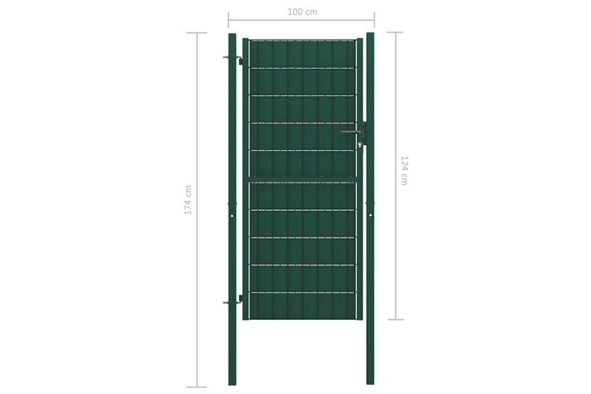 vidaXL 145229 Fence Gate Pvc And Steel 100x124cm Green vidaXL 145229 Fence Gate Pvc And Steel 100x124cm Green
