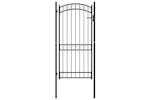vidaXL 146372 Fence Gate With Arched Top Steel 100x200cm Black vidaXL 146372 Fence Gate With Arched Top Steel 100x200cm Black