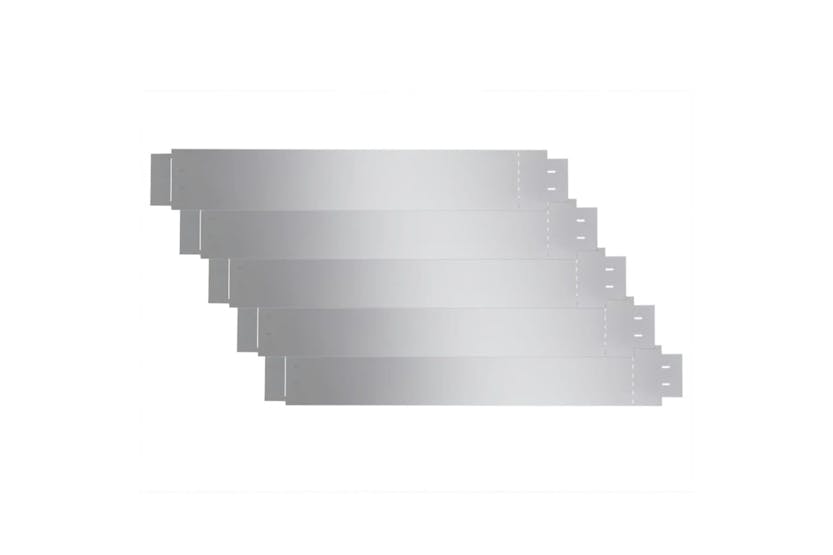 vidaXL 141596 Set Of 5 Flexible Lawn Fence Galvanised Steel 100 X 14cm vidaXL 141596 Set Of 5 Flexible Lawn Fence Galvanised Steel 100 X 14cm