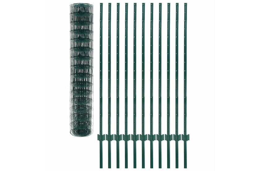 vidaXL 142817 Euro Fence Steel 20x1.5 M Green vidaXL 142817 Euro Fence Steel 20x1.5 M Green