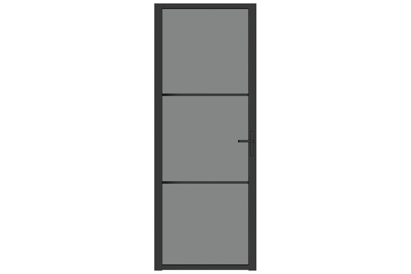 vidaXL 350560 Interior Door 76x201.5cm Black Esg Glass And Aluminium vidaXL 350560 Interior Door 76x201.5cm Black Esg Glass And Aluminium