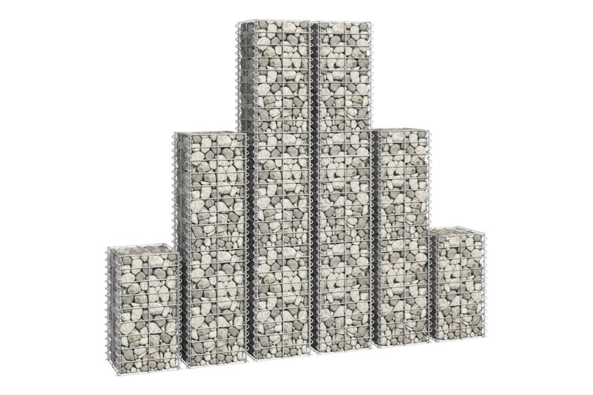 vidaXL 141049 6 Piece Gabion Set Galvanised Wire vidaXL 141049 6 Piece Gabion Set Galvanised Wire