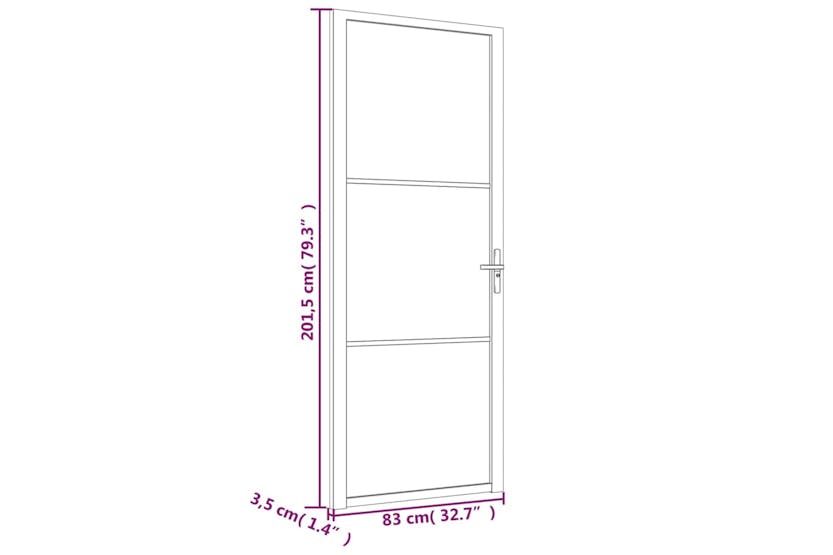 vidaXL 350577 Interior Door 83x201.5cm White Matt Glass And Aluminium vidaXL 350577 Interior Door 83x201.5cm White Matt Glass And Aluminium