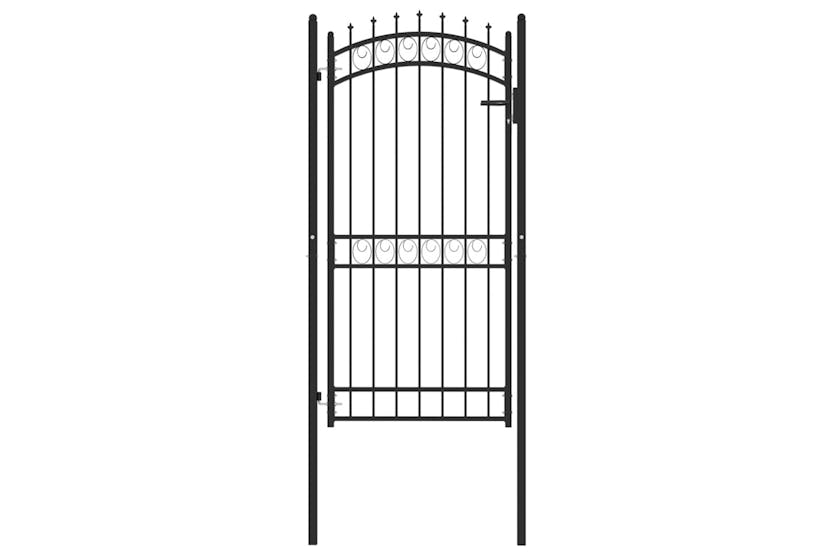 vidaXL 146382 Fence Gate With Spikes Steel 100x200cm Black vidaXL 146382 Fence Gate With Spikes Steel 100x200cm Black