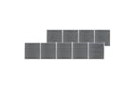 vidaXL 3053232 Garden Fence Wpc 1564x186cm Grey vidaXL 3053232 Garden Fence Wpc 1564x186cm Grey