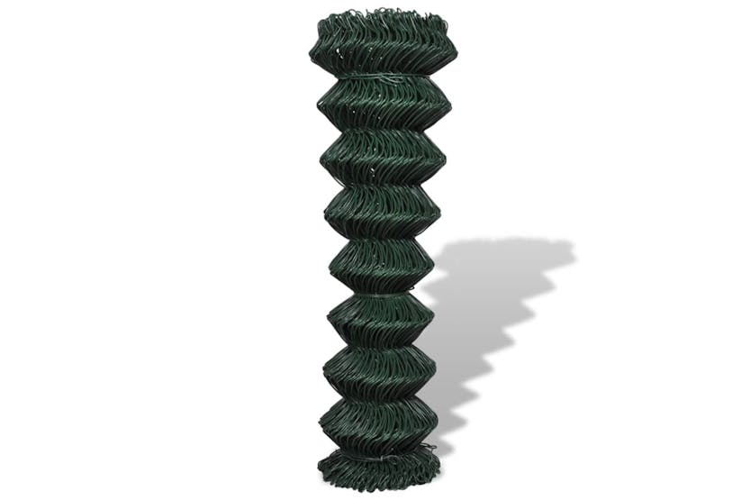 vidaXL 140346 Chain Link Fence Steel 1,5x15 M Green vidaXL 140346 Chain Link Fence Steel 1,5x15 M Green