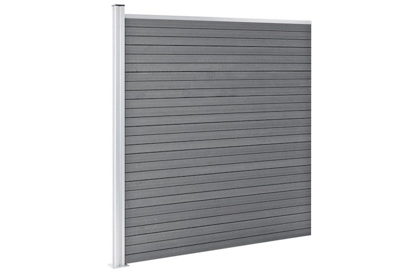 vidaXL 3053237 Wpc Fence Set 5 Square + 1 Slanted 965x186cm Grey vidaXL 3053237 Wpc Fence Set 5 Square + 1 Slanted 965x186cm Grey
