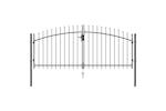 vidaXL 146027 Fence Gate Double Door With Spike Top Steel 3x1.25 M Black vidaXL 146027 Fence Gate Double Door With Spike Top Steel 3x1.25 M Black