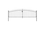 vidaXL 145740 Double Door Fence Gate With Spear Top 400x200cm vidaXL 145740 Double Door Fence Gate With Spear Top 400x200cm