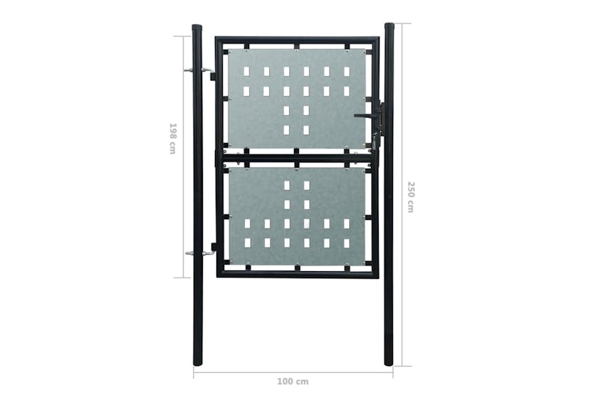 vidaXL 141689 Black Single Door Fence Gate 100 X 250cm vidaXL 141689 Black Single Door Fence Gate 100 X 250cm