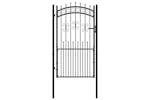 vidaXL 151093 Fence Gate With Spear Top Black 103x225cm Powder-coated Steel vidaXL 151093 Fence Gate With Spear Top Black 103x225cm Powder-coated Steel
