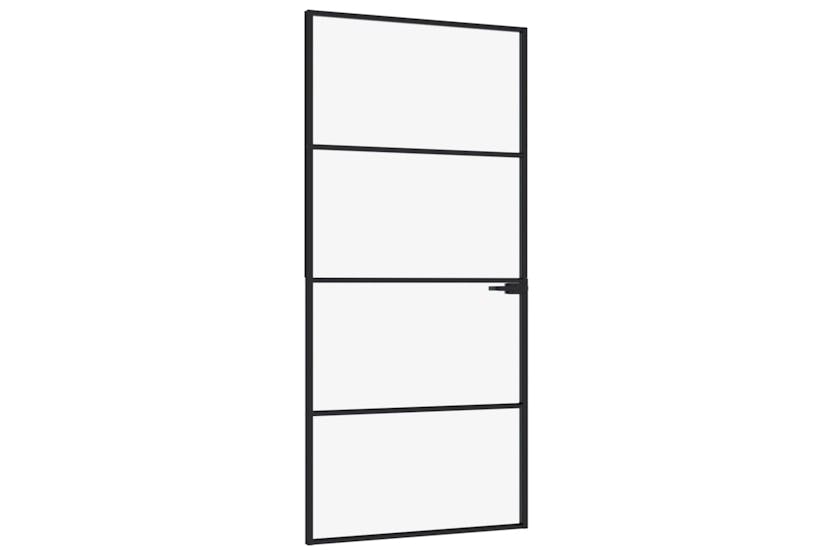 vidaXL 153660 Interior Door Black 93x201.5cm Tempered Glass&aluminium vidaXL 153660 Interior Door Black 93x201.5cm Tempered Glass&aluminium
