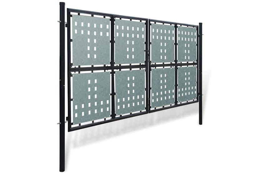 vidaXL 141693 Black Double Door Fence Gate 300 X 200cm vidaXL 141693 Black Double Door Fence Gate 300 X 200cm
