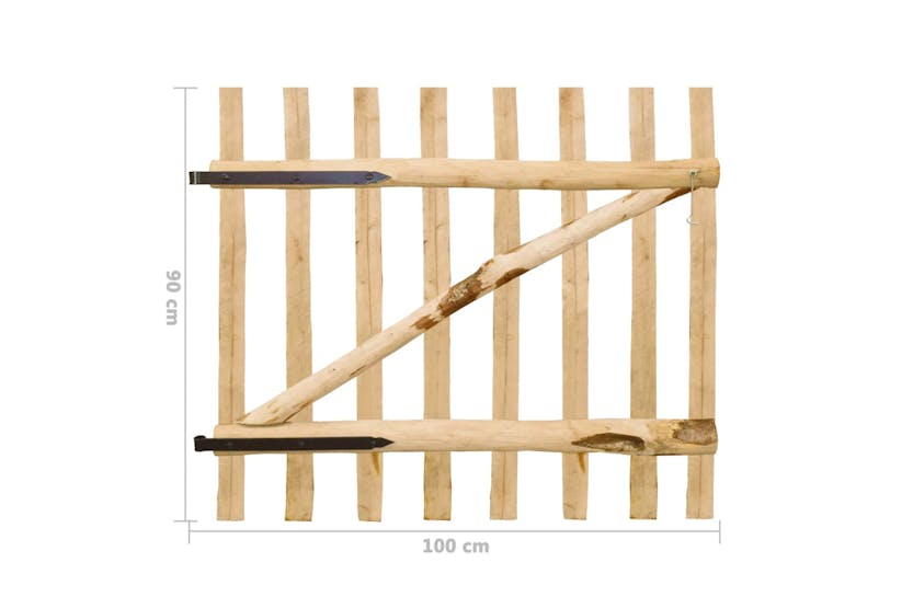vidaXL 142590 Single Fence Gate Hazel Wood 100x90cm vidaXL 142590 Single Fence Gate Hazel Wood 100x90cm