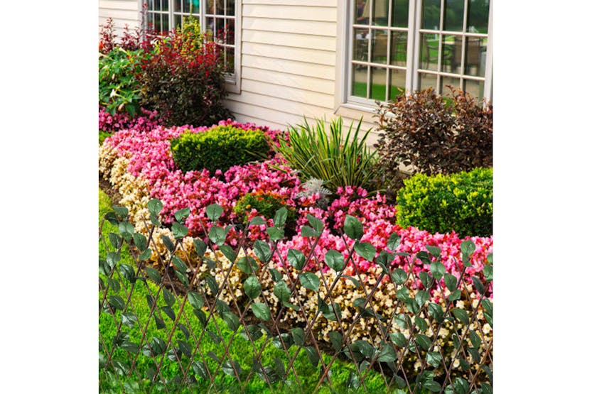 vidaXL 140913 Willow Trellis Fence 5 Pcs With Artificial Leaves 180x90cm vidaXL 140913 Willow Trellis Fence 5 Pcs With Artificial Leaves 180x90cm