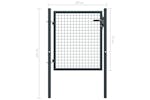 vidaXL 145771 Mesh Garden Gate Galvanised Steel 100x125cm Grey vidaXL 145771 Mesh Garden Gate Galvanised Steel 100x125cm Grey