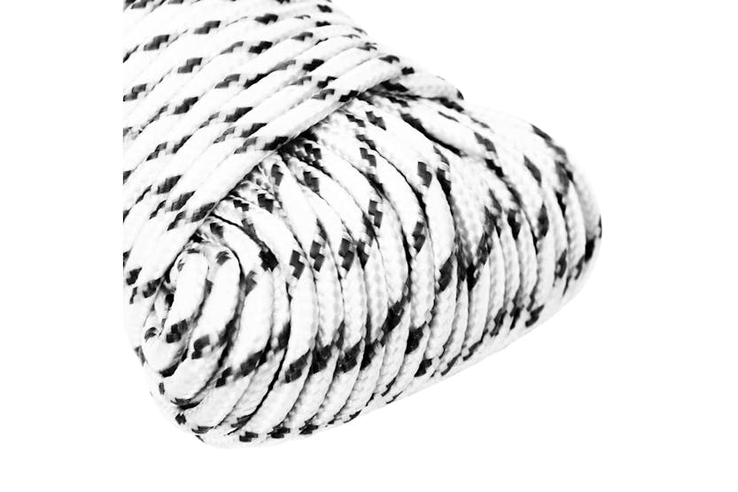 vidaXL 152746 Braided Boat Rope White 3mmx25 M Polyester vidaXL 152746 Braided Boat Rope White 3mmx25 M Polyester